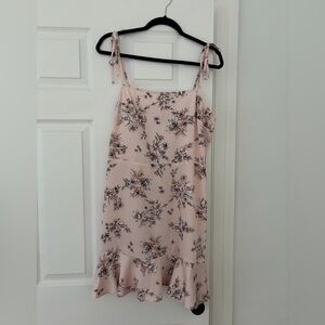 Express Blush Floral Tie-Strap Slip Dress